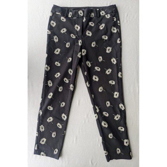 Women's Talbots Hampshire Ankle Pants Size 10 Straight Leg Mid Rise Crop Flower - Picture 2 of 5